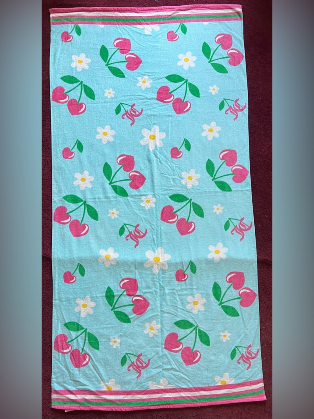 Juicy Couture Cherry Hearts and Daises Beach Towel